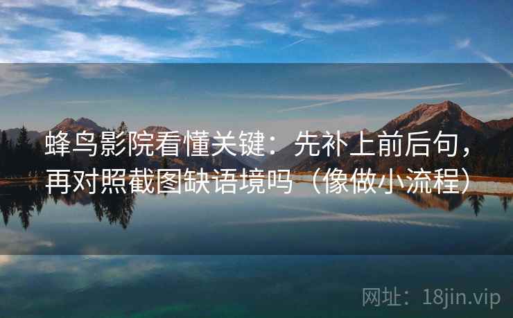 蜂鸟影院看懂关键:先补上前后句,再对照截图缺语境吗(像做小流程) 蜂鸟影院看懂关键:先补上前后句,再对照截图缺语境吗(像做小流程)