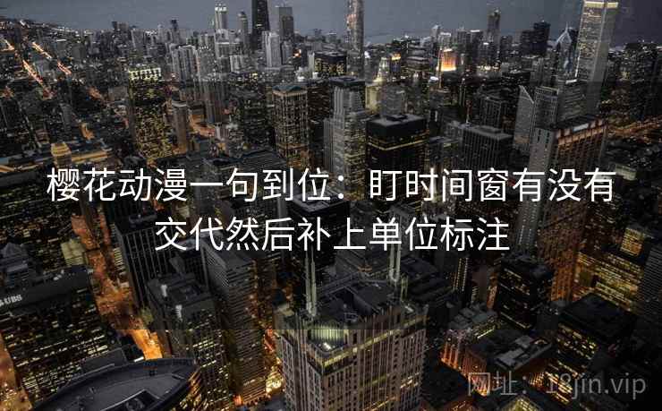 樱花动漫一句到位：盯时间窗有没有交代然后补上单位标注